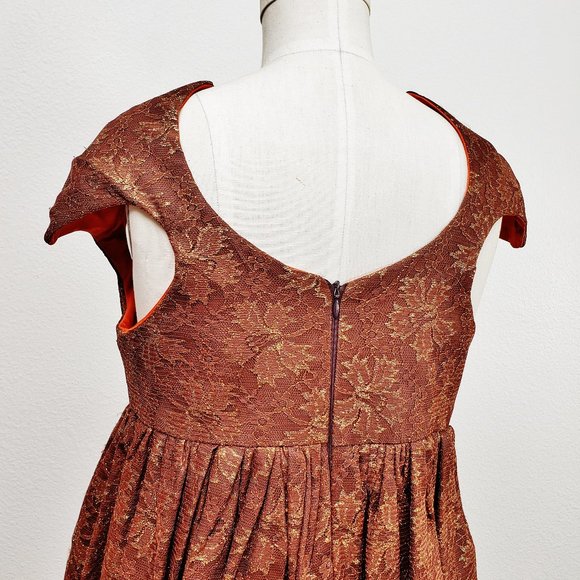 LA Designer Merlin Castell Evening cocktail Dress Baby Doll cut Sz Small - Picture 5 of 8